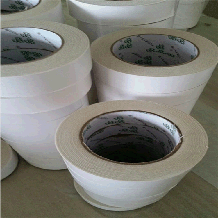 厂家直供强力绣花专用双面胶带 黄色棉纸胶带 加粘双面胶 带