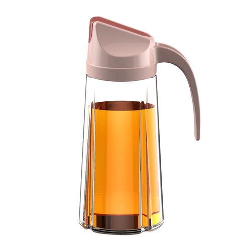 Meizi large-capacity glass dust-proof and leak-proof oil pot automatic opening flip-top oil bottle liquid seasoning bottle oil pot