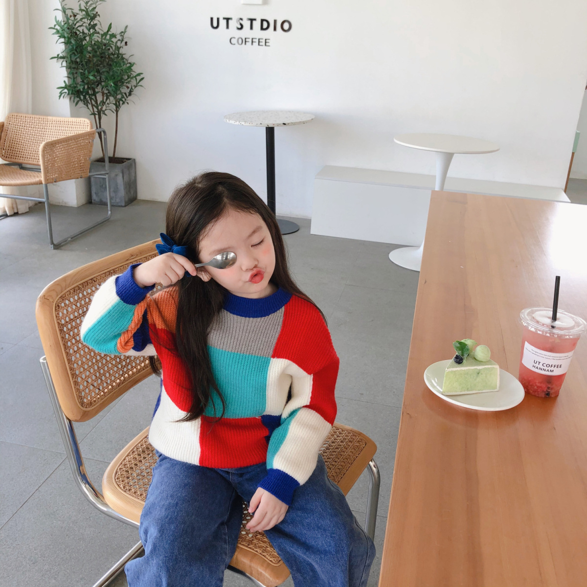 girl One hundred cloth sweater 2020 Autumn and winter new pattern keep warm Socket colour knitting have cash less than that is registered in the accounts Jumpers baby Western style