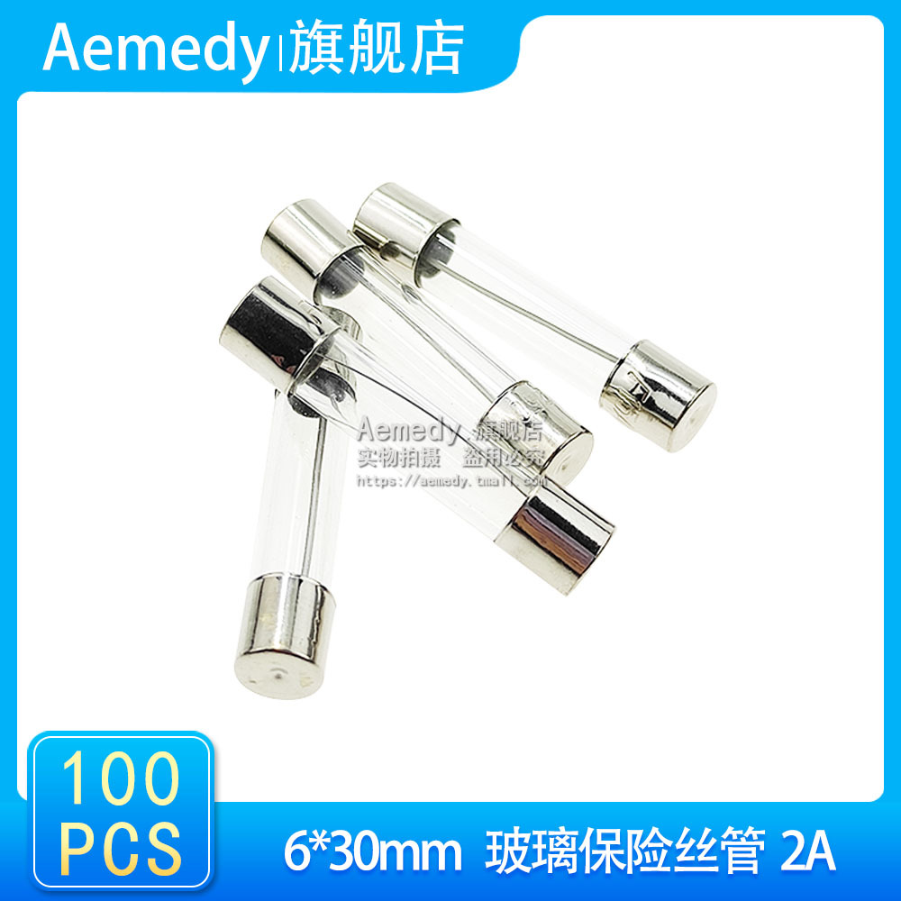 保险丝 6*30mm 玻璃保险管熔断器 250V 2A （100只）