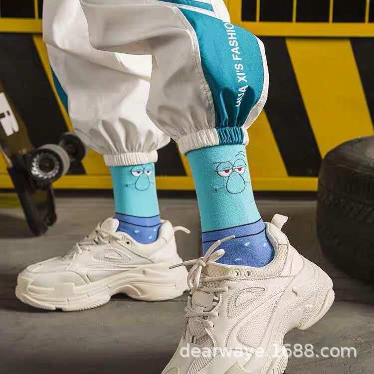 Cartoon Animation Cotton Socks Spongebob PaiDa Star Squidward Cute Student Sports Fashionable Socks Autumn and Winter