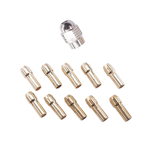 11-piece set of brass chuck micro electric drill self-tightening drill chuck factory sales electric grinding copper sandwich small motor tool accessories