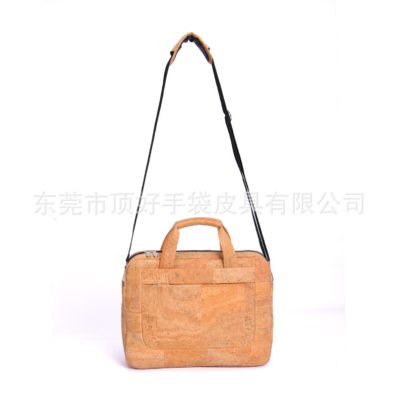 Eco-friendly Multifunctional Bread Pattern cork computer Bag cork computer Bag Waterproof Real Wood Shoulder Bag