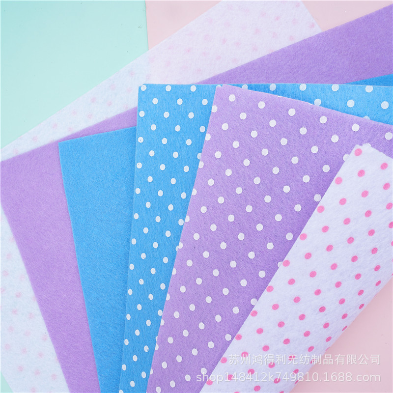 【印花无纺布】涤纶彩色手工DIY不织布毛毡布戟绒布印花无纺布