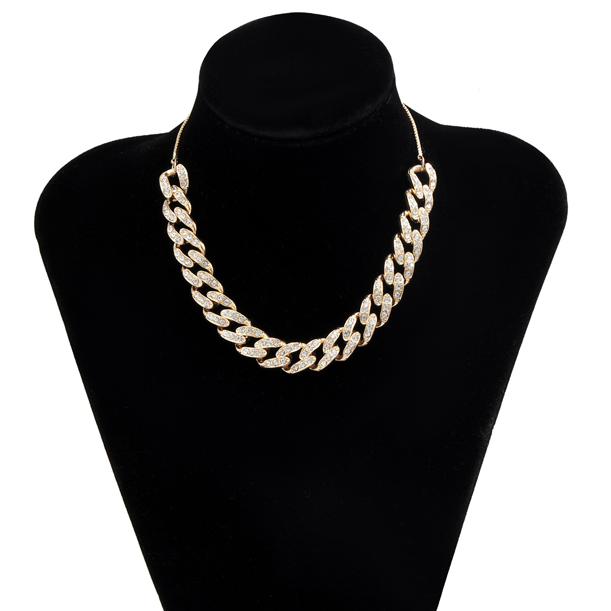 Diamond-studded Alloy Necklace display picture 12