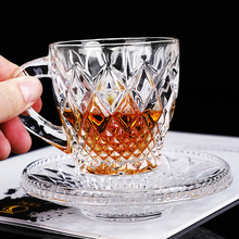 捷克进口BOHEMIA水晶家用玻璃咖啡杯欧式咖啡碟水杯下午茶杯子