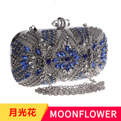 跨境货源时尚晚宴包 镶钻亚克力搭扣手拿包小方包7666-05女包批发