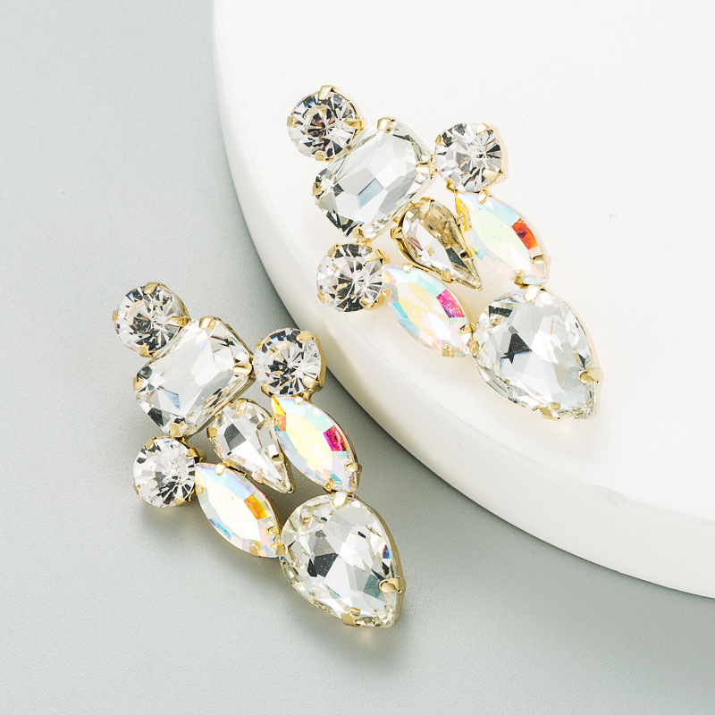 Fashion Colorful Diamond Alloy Earrings display picture 3