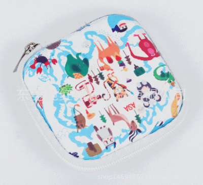 創意卡通方形耳機包 多功能手機充電器數據線收納包eva耳機包