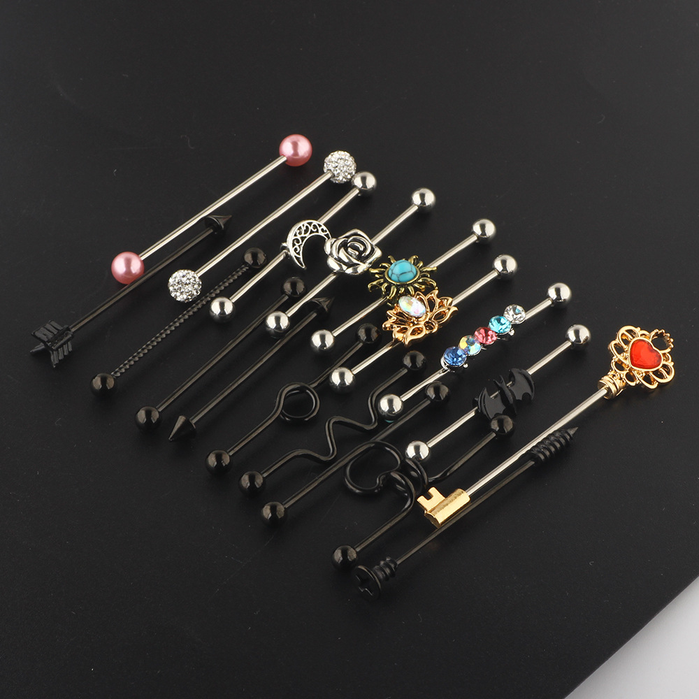 Pointed titanium steel lip stud product view