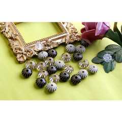 （國產)可愛花系列 小算盤描金珠 ins性冷淡風飾品耳環diy手作