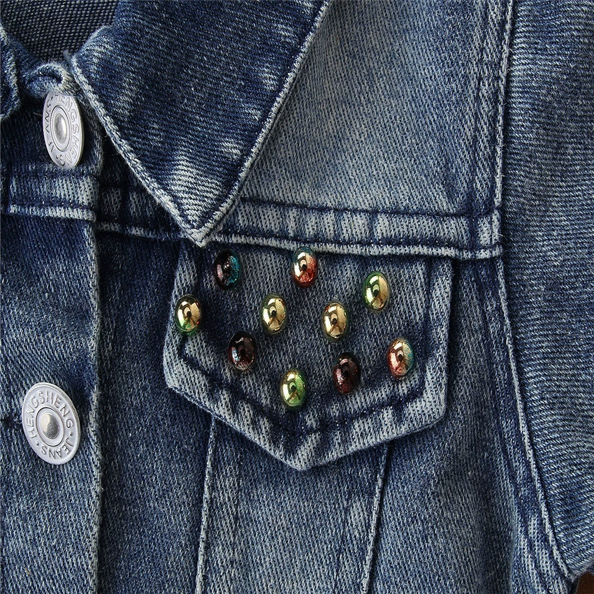 Denim demi-season autumn children's short jacket, European style, western style, wholesale