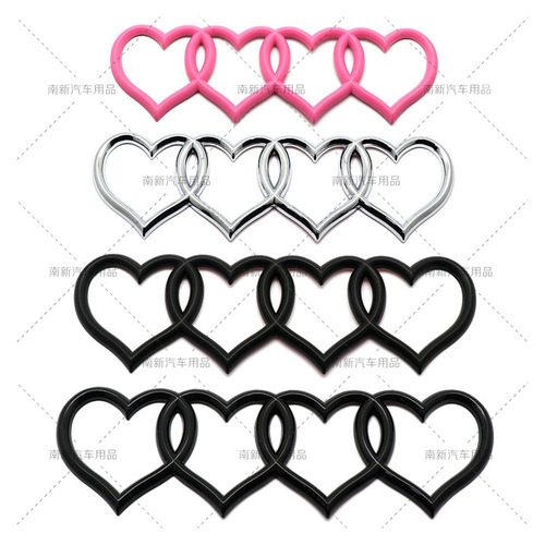 Adapted for Audi logo modification, heart-shaped four-ring rear emblems, suitable for A3, A4, A6L, Q5, decorative rear emblems