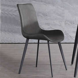 餐椅家用现代简约北欧餐厅ins网红轻奢皮椅创意椅子 铁艺靠背椅