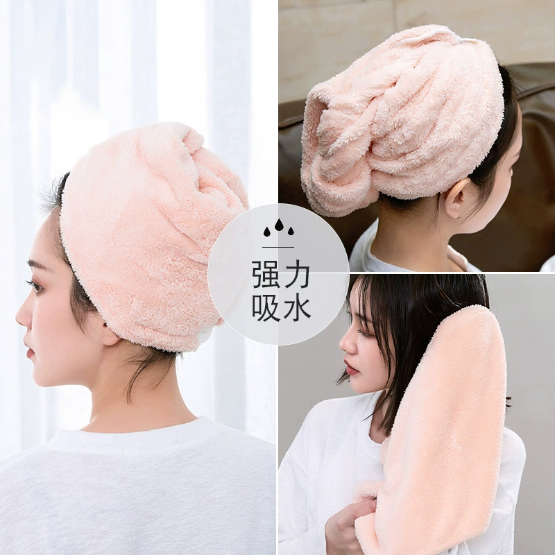 Coral hair towel, soft children's quick dry shower cap, water absorbent