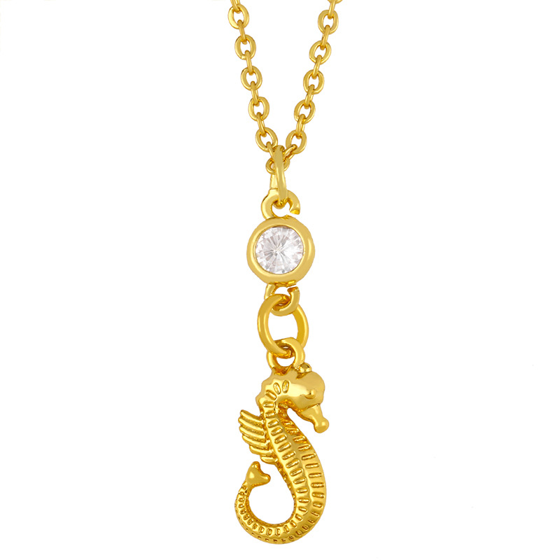 Creative Shrimp Seahorse Pendant Necklace display picture 7