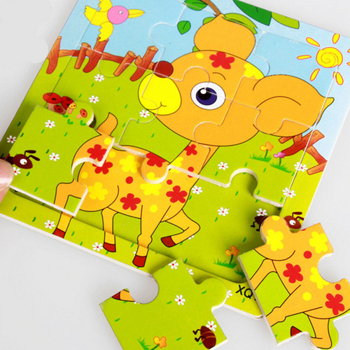 9 wooden children's puzzle early education developmental cartoon animal traffic cognition puzzle board kiosk toy wholesale