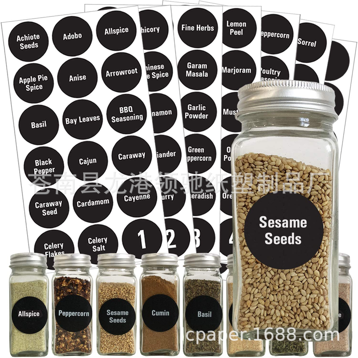 亚马逊定制pvc黑板贴调味品贴Spice chalkboard label香料标签