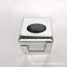 外贸欧式方形抽纸盒 钻石填充镜片装饰 各种水晶玻璃盒子