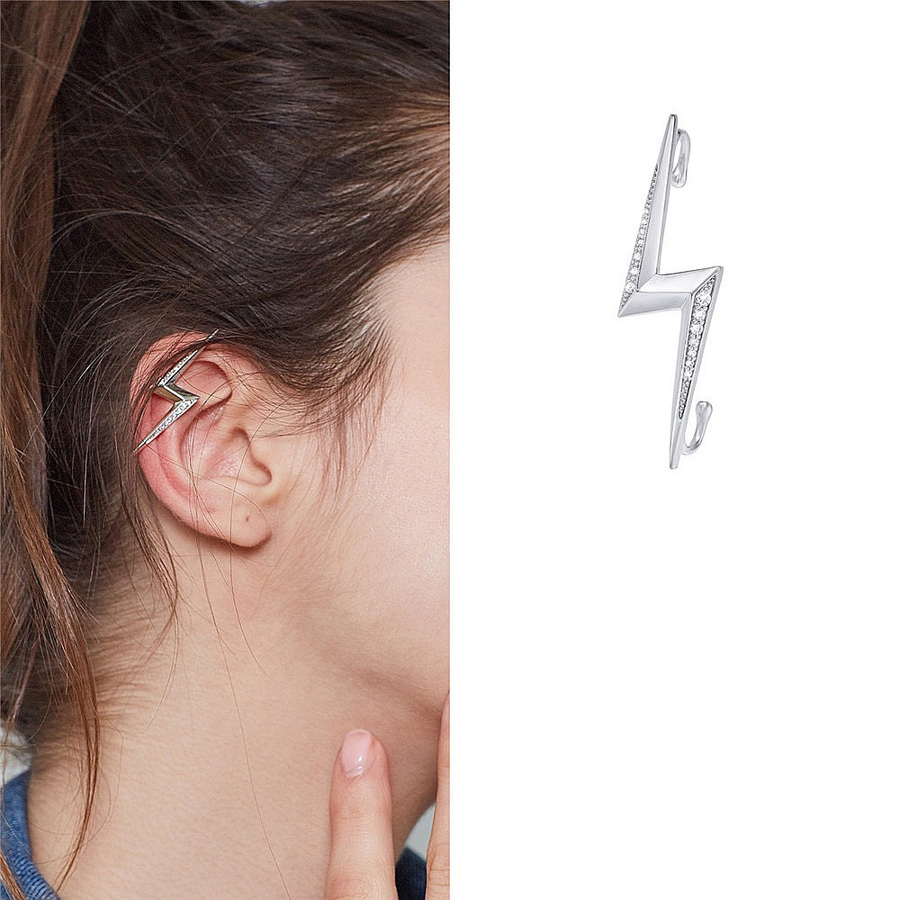 Lightning Shape Diamond Ear Contour Clip Adjustable Hook Ear Ear Cochlear Bone Clip display picture 1