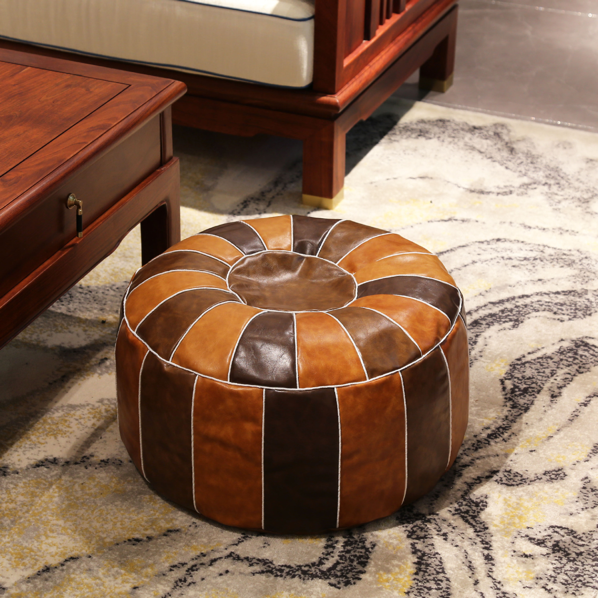 Factory wholesale Moroccan Nordic pouf lounge cushion, bay window mat, round living room tatami-style home seating stool