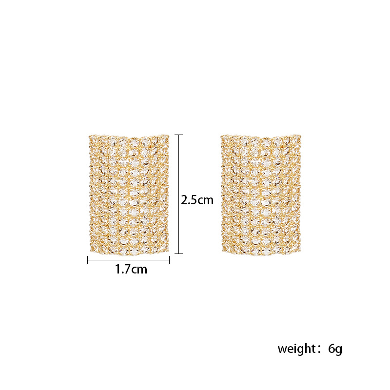 7g Weight Earrings Classification Housewarming, Anniversary, Business, Wedding, Travel, Birthday, Festival Occasion Geometric Pattern Women'S Gender Fashion Style Hot-selling Love-shaped Rhinestone Fashion Simple Geometric Earrings For Women Wholesale Nihaojewelry 1