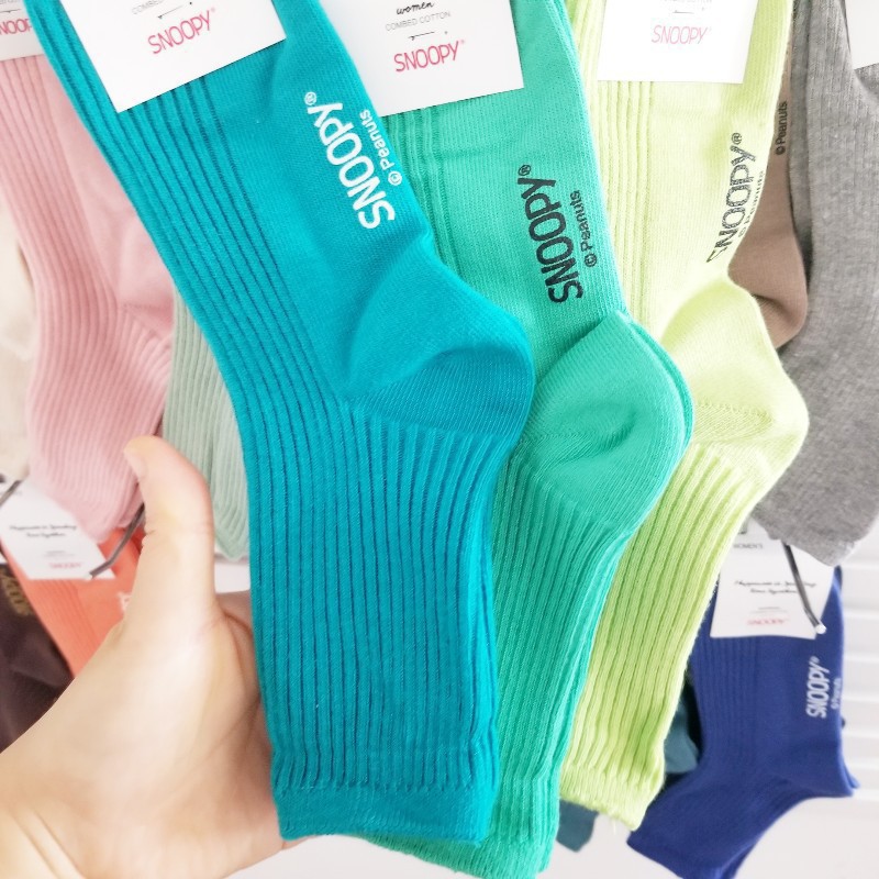 2025d Korean Dongdaemun Solid Autumn Winter Ribbed Colorful Style Short Ins Trend Candy Color Women's Socks Soc_voghion.com