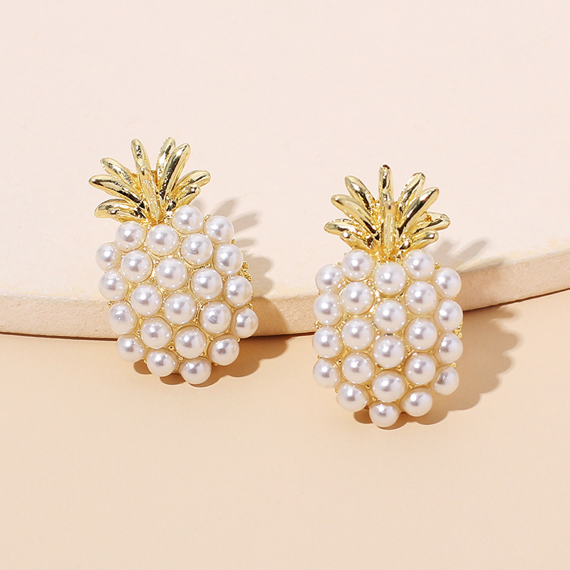 New Trendy Fashion Pineapple Pearl Earrings display picture 6