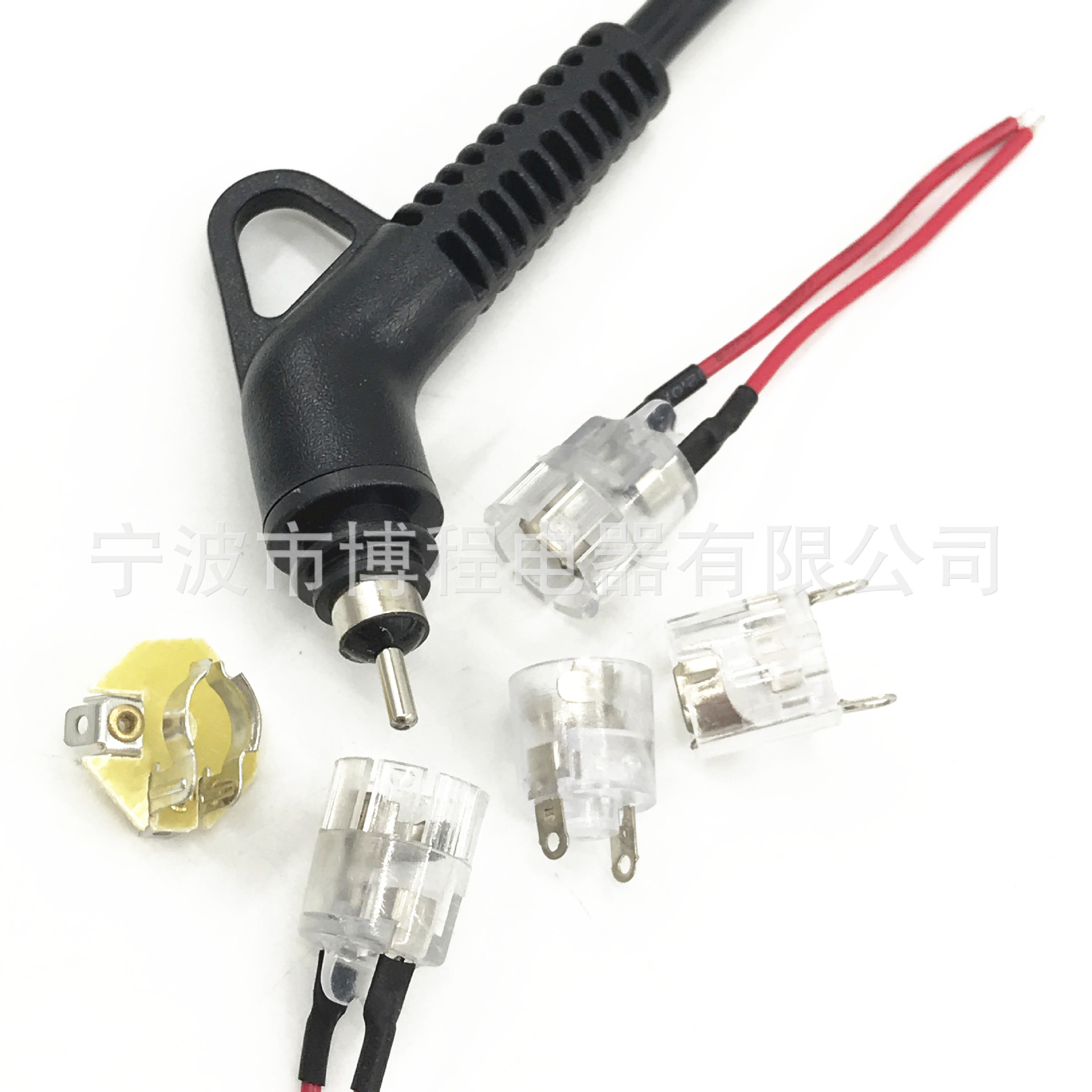 旋转尾透明母座直发器旋转电源线插头欧规直发器旋转插头电源线