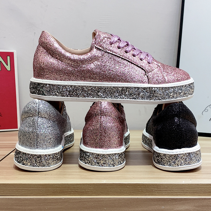 Damesschoenen.2023 lente en herfst nieuwe lovertjes veterschoenen voor dames buitenlandse handel wens grote damesschoenen_voghion.com