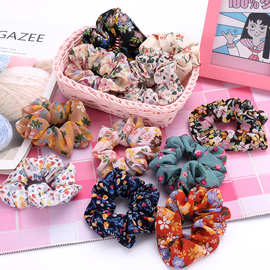 清新小碎花猪大肠圈复古法式甜美少女发圈布艺发绳发饰女