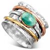 Retro turquoise metal wedding ring suitable for men and women, European style, wish, wholesale, three colors