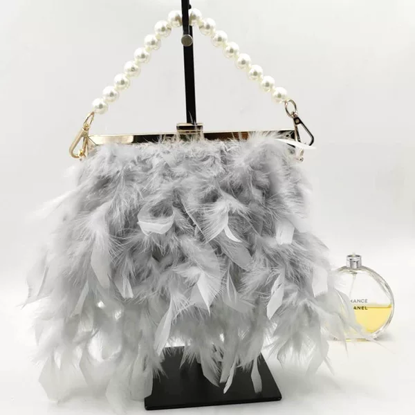 Guangzhou Shiling Dropshipping 2020 New Fashion Furry Bag Shoulder Portable Diagonal Pearl Bag Evening Bag