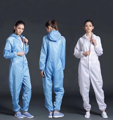 goods in stock Industrial grade Protective clothing Clean Anti-static Hooded Conjoined Fission coverall food Electronics Factory Clean clothes