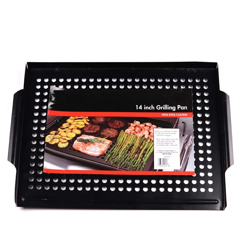 Directo de fábrica barbacoa bandeja de perforación Placa de barbacoa Antiadherente al aire libre barbacoa sartén horno Placa de barbacoa