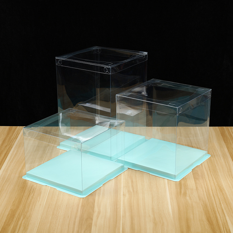 customized Triple Birthday Cake 10 Inch cake box Transparent 6 8 " pet Full transparency Cake box