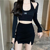 skirt+Personalized T-shirt+vest Three-piece Suite