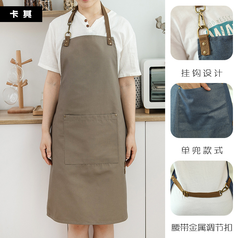 Delantal cocina casera lindo estilo japonés impermeable a prueba de aceite imprimible ropa de trabajo abrigo de moda de estilo coreano de las mujeres para adultos