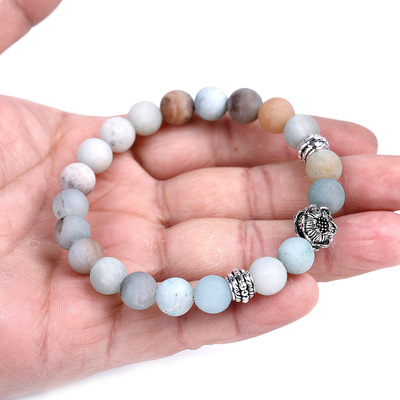 Lotus Pearl Drums superior quality natural stone Scrub Amazon stone Bracelet Occident fashion leisure time Scrub Texture