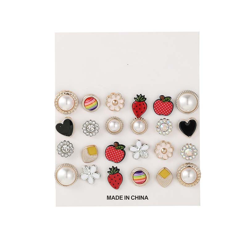 New Summer Cute Fruit Funny Fun Korean Sweet Combination Earrings Set display picture 2