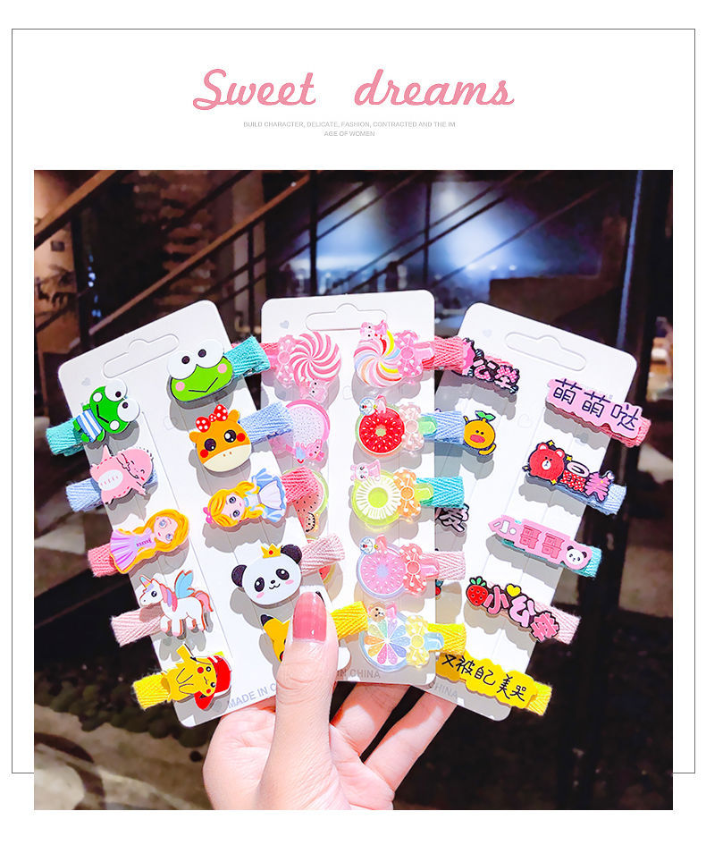 Korean Children's Hairpin Set Cloth-covered Hairpin Duckbill Clip Cartoon Side Clip Wholesale Nihaojewelry display picture 2