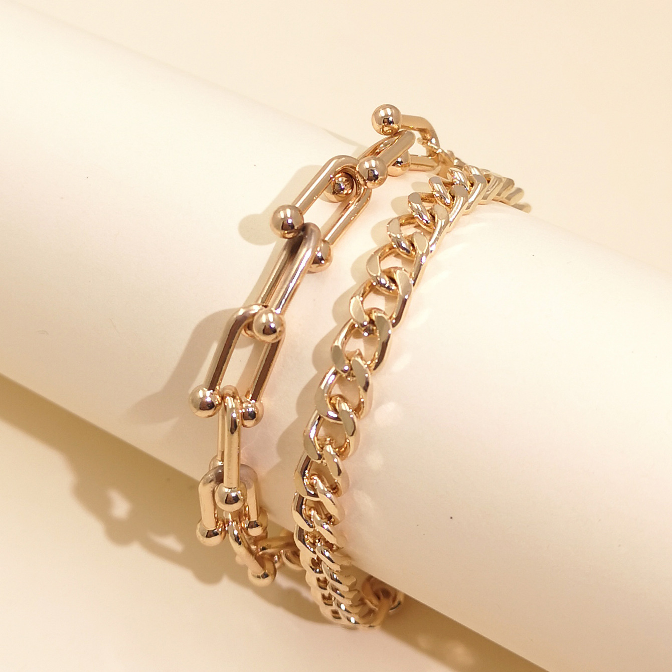 Korean Bracelet  Cold Style  Simple French Metal Alloy Baroque Bracelet For Women Wholesale display picture 8