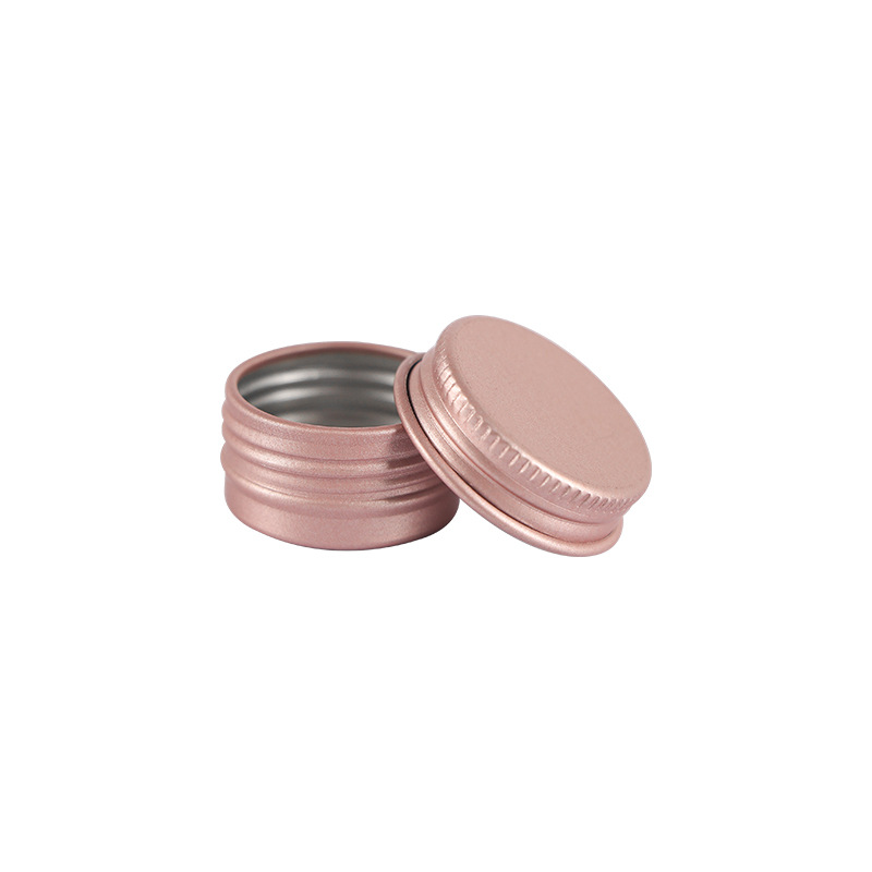 Directo de fábrica 5G oro rosa redondo lápiz labial pequeña caja de aluminio diseño de impresión muestra prueba caja de embalaje de metal