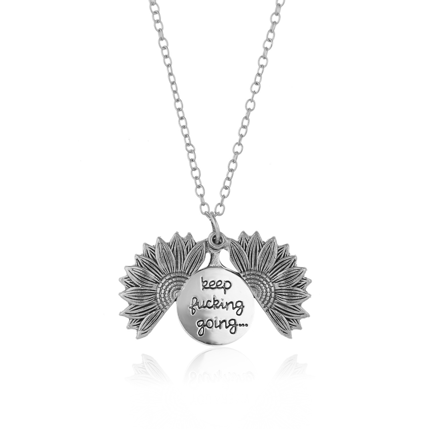 New fashion double-layer lettering sunflower necklace alloy flowers short neck chain women wholesale