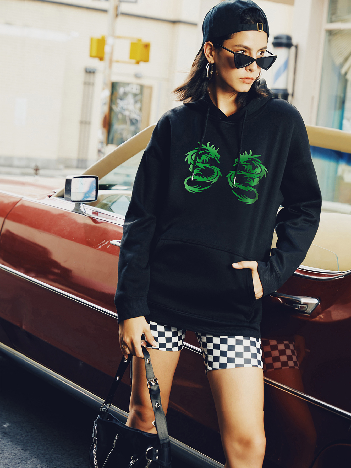 autumn and winter women s creative Ssangyong street casual hooded sweater NSSN1869