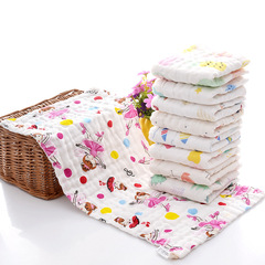 High-density printed gauze children's towel wholesale soft absorbent newborn baby saliva towel baby bath towel hand towel