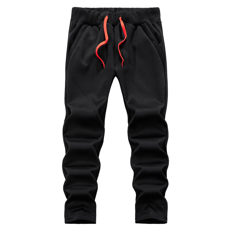European and American cross border men's winter clothing thickened velvet warm sweater suit solid color sportswear large size_voghion.com