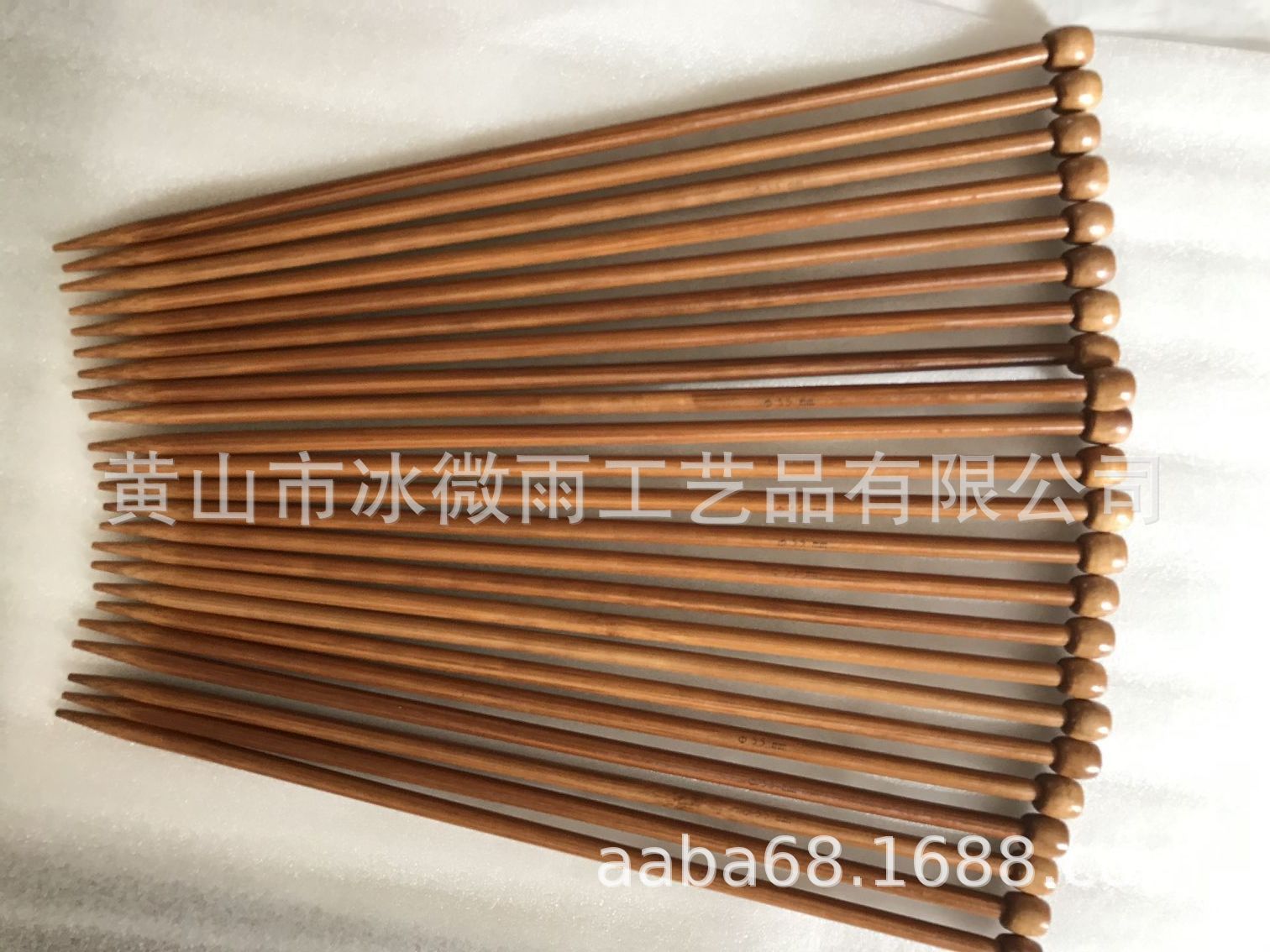 Comercio exterior aguja de suéter carbonizada aguja de palo de punta única aguja de lana un conjunto de 18 pagados 36 OPP en bolsas de bambú aguja de lana aguja