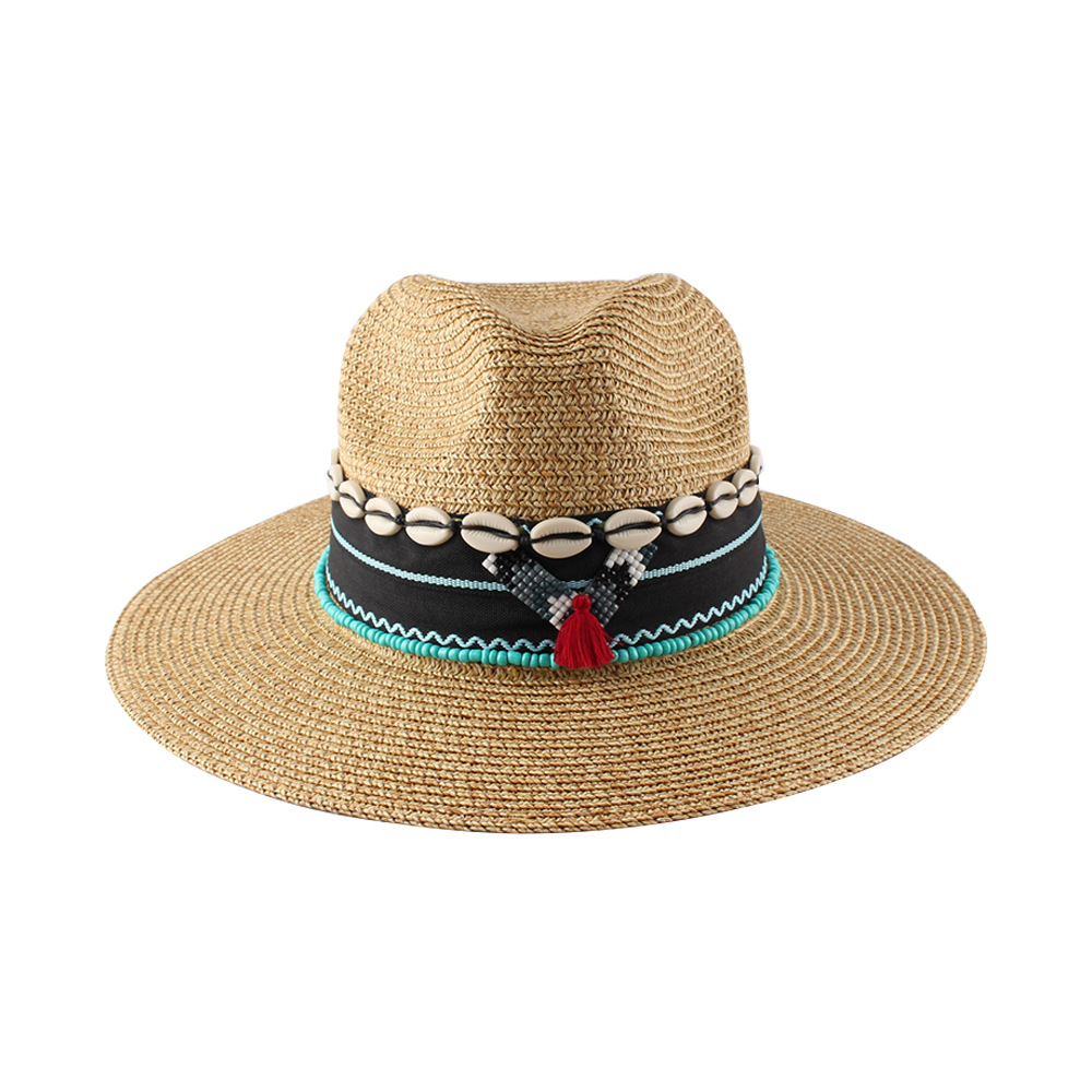 La primavera y el verano nuevo en forma de campana a prueba de sol playa sombrero de paja