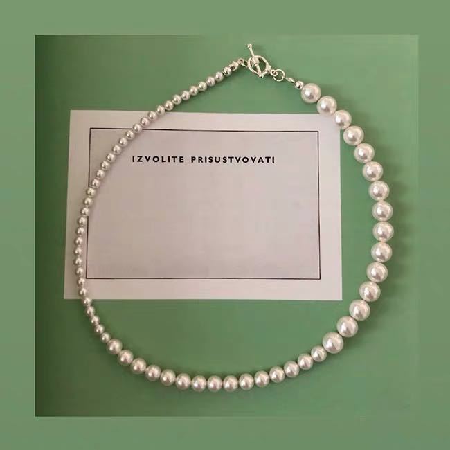 Simple Necklace Elegant Buckle Gradient Size Highlight Pearl Clavicle Chain Choker Wholesale Nihaojewelry display picture 1